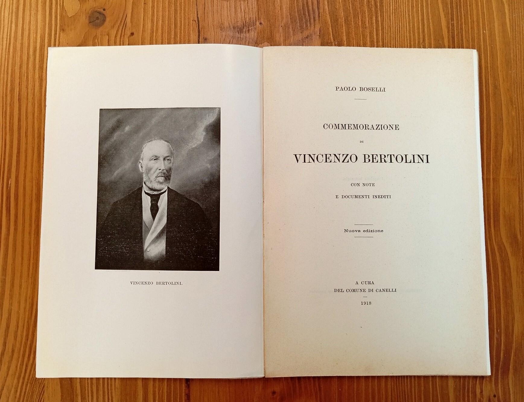 Commemorazione di Vincenzo Bertolini - con note e documenti inediti (Canelli, 15 settembre 1912)
