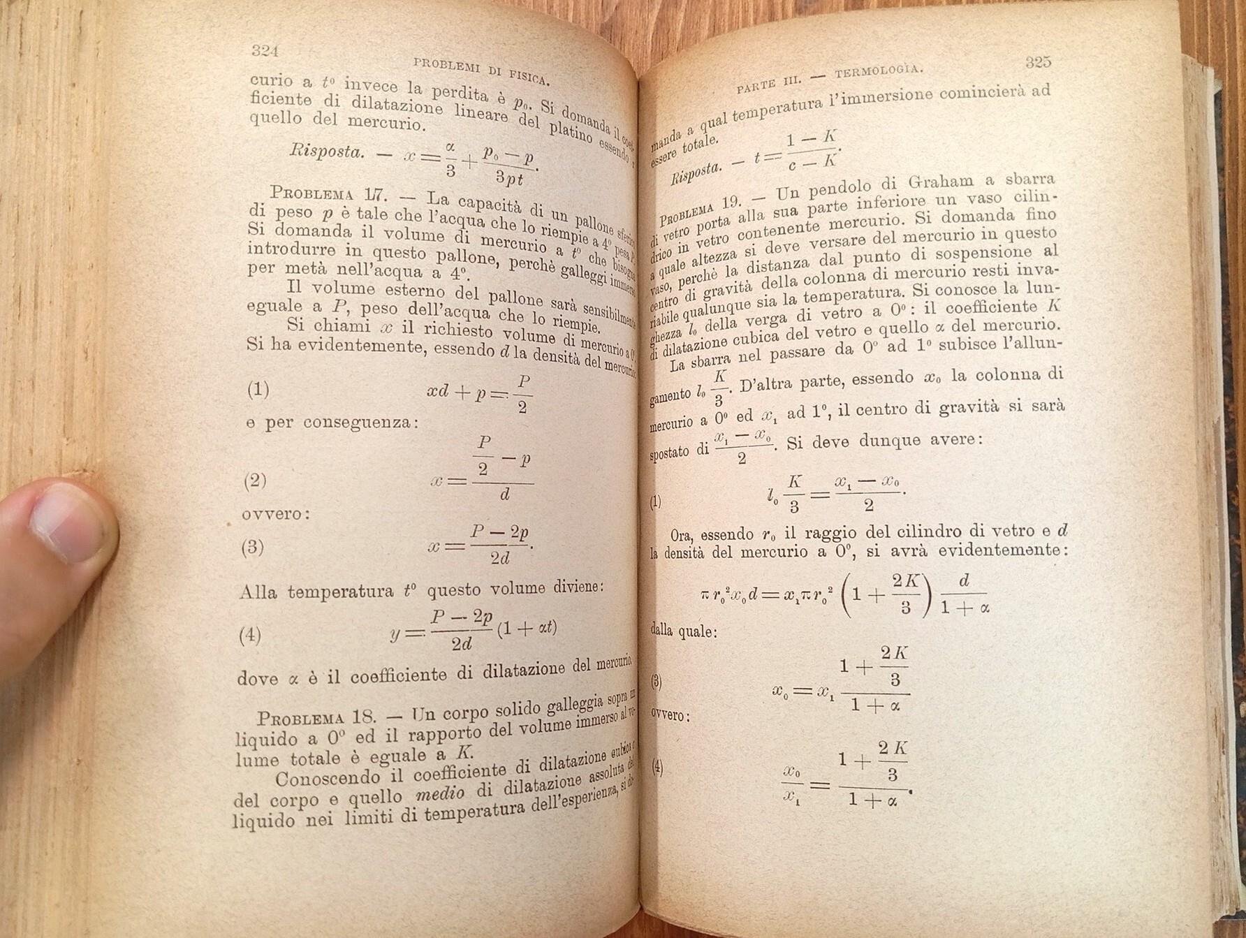 Problemi di fisica con soluzioni o risposte, ad uso delle scuole e di coloro che si occupano delle applicazioni specialmente elettriche