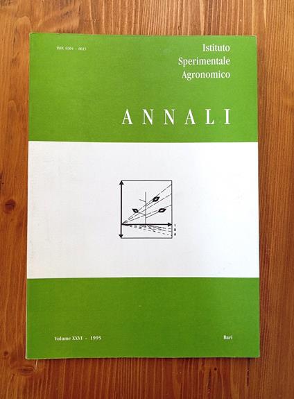 Istituto Sperimentale Agronomico, Bari. Annali - vol. XXVI, 1995 - copertina