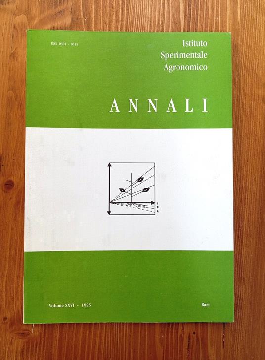 Istituto Sperimentale Agronomico, Bari. Annali - vol. XXVI, 1995 - copertina