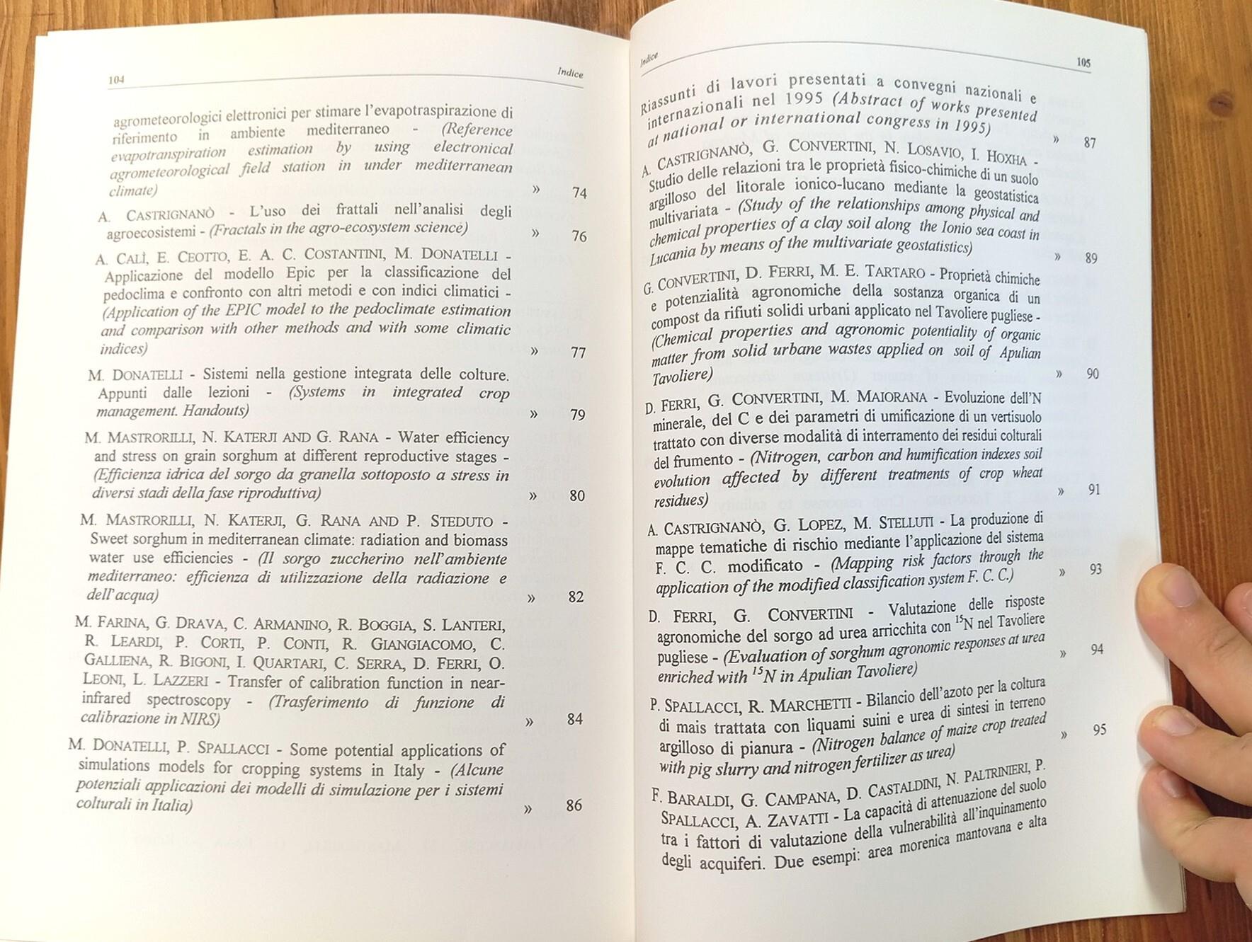 Istituto Sperimentale Agronomico, Bari. Annali - vol. XXVI, 1995