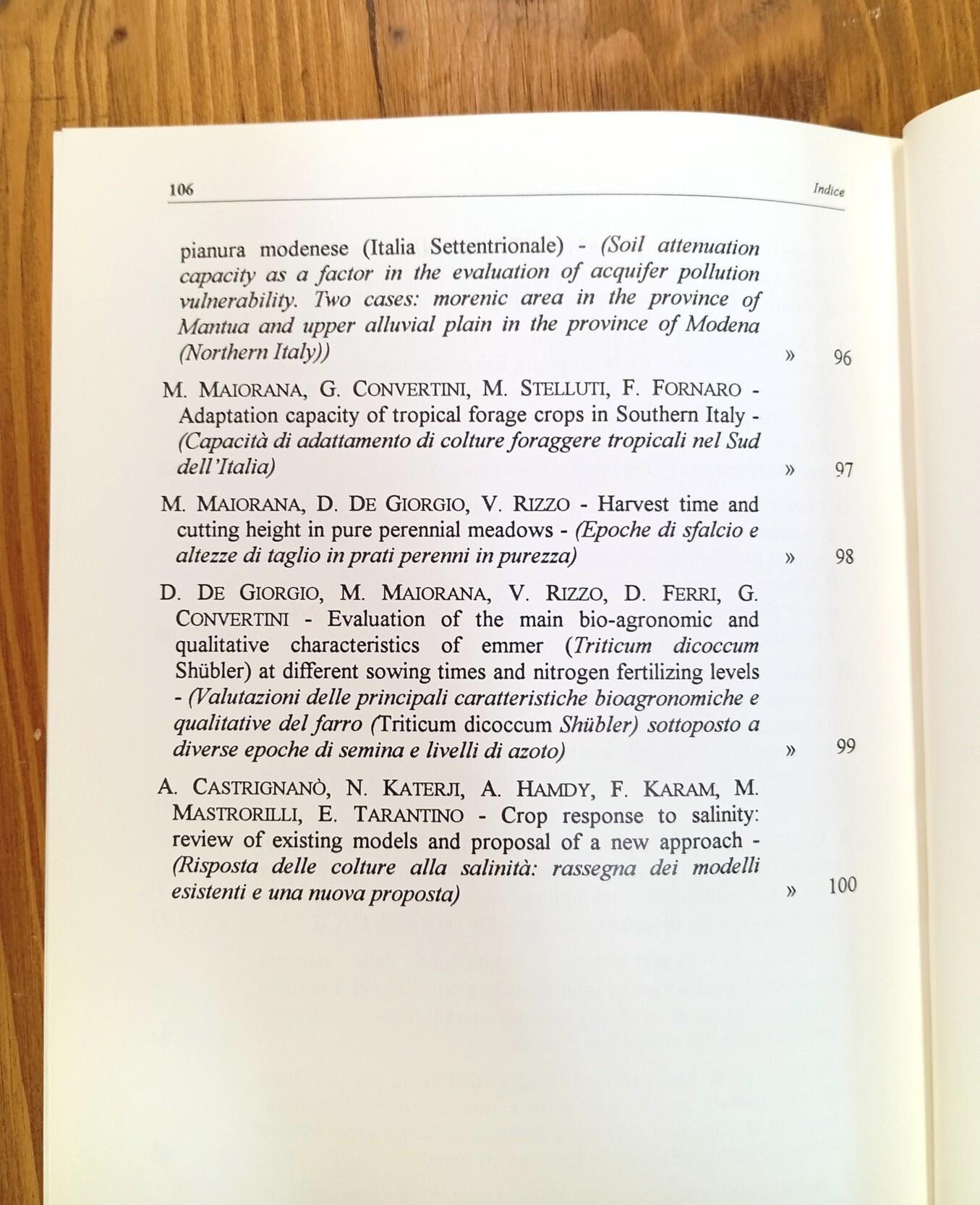 Istituto Sperimentale Agronomico, Bari. Annali - vol. XXVI, 1995