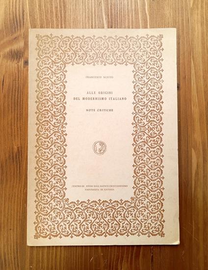 Alle origini del modernismo italiano. Note critiche - copertina