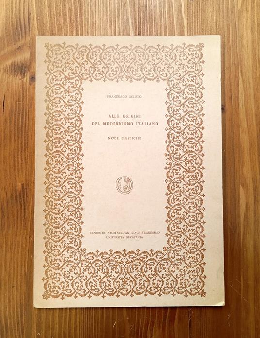 Alle origini del modernismo italiano. Note critiche - copertina
