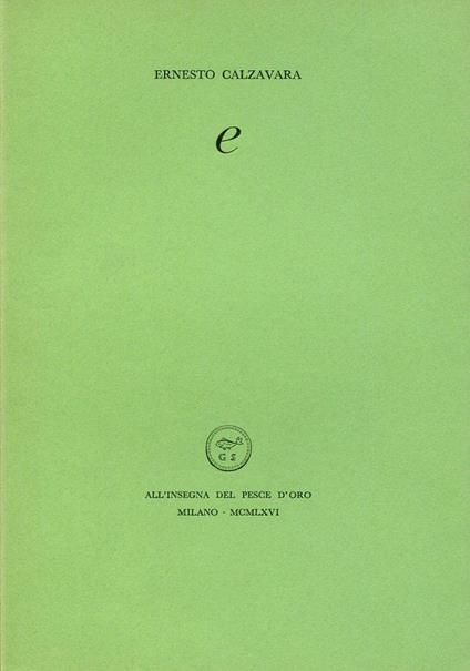 E - Ernesto Calzavara - copertina