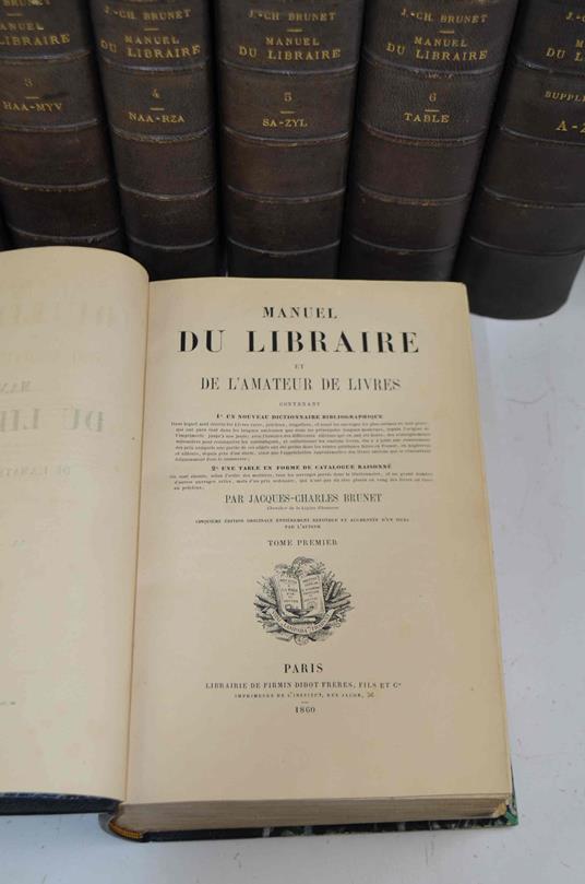 Manuel du Libraire et de L'Amateur de Livres Cinquième édition - J.C. Brunet - copertina