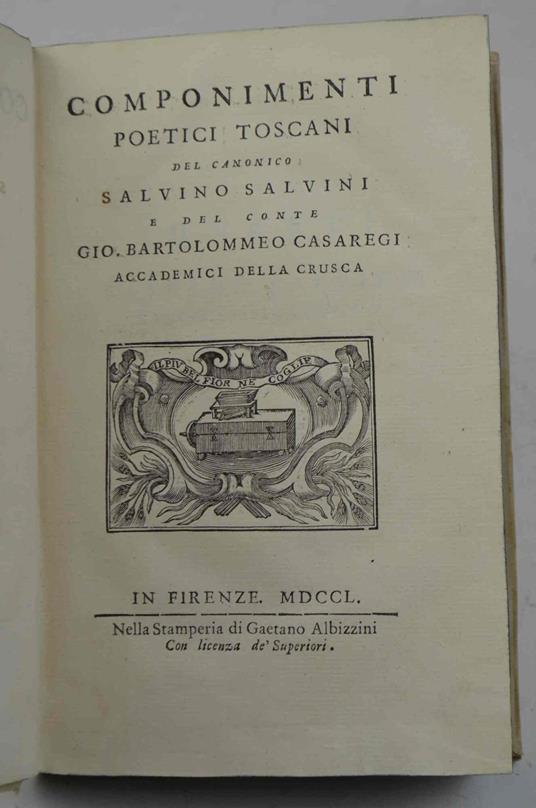 Componimenti poetici toscani - copertina