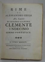 Rime... alla Santità di nostro Signore Clemente undecimo sommo Pontefice