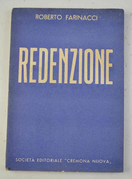Redenzione. Dramma in tre atti. Seconda edizione - copertina