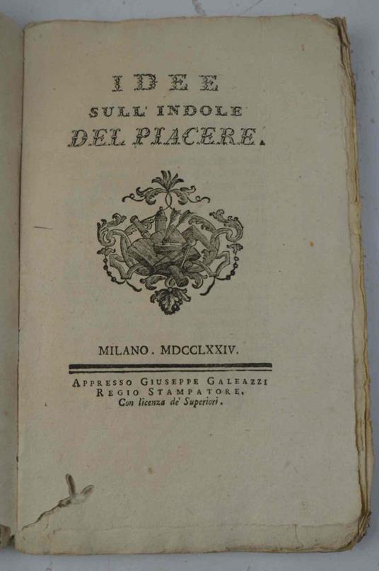 Idee sull'indole del piacere - copertina