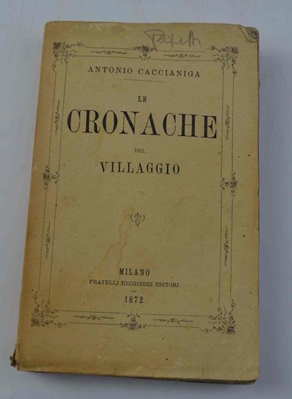 Le cronache del villaggio - copertina