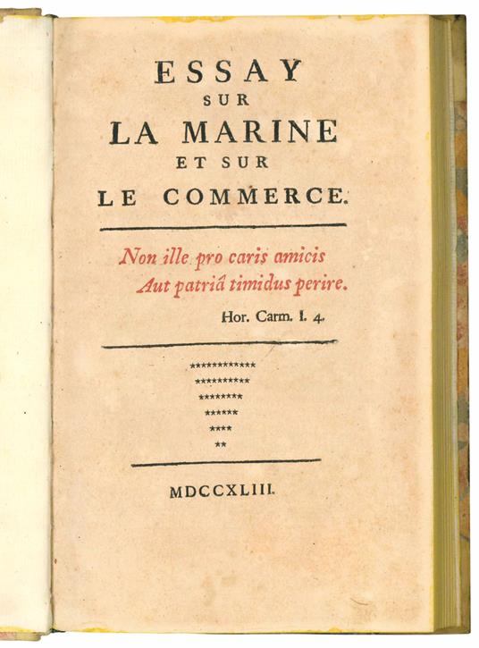Essay sur la marine et sur le commerce - copertina