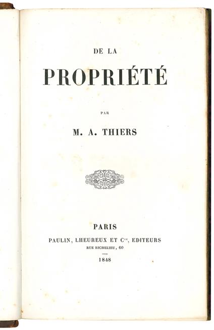 De la propriété par M. A.Thiers - Adolphe Thiers - copertina