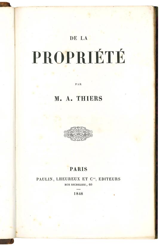 De la propriété par M. A.Thiers - Adolphe Thiers - copertina