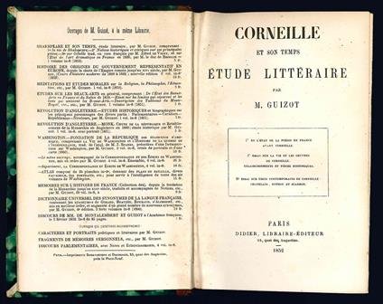 Corneille et son temps. Etude littéraire - F. P. G Guizot - copertina