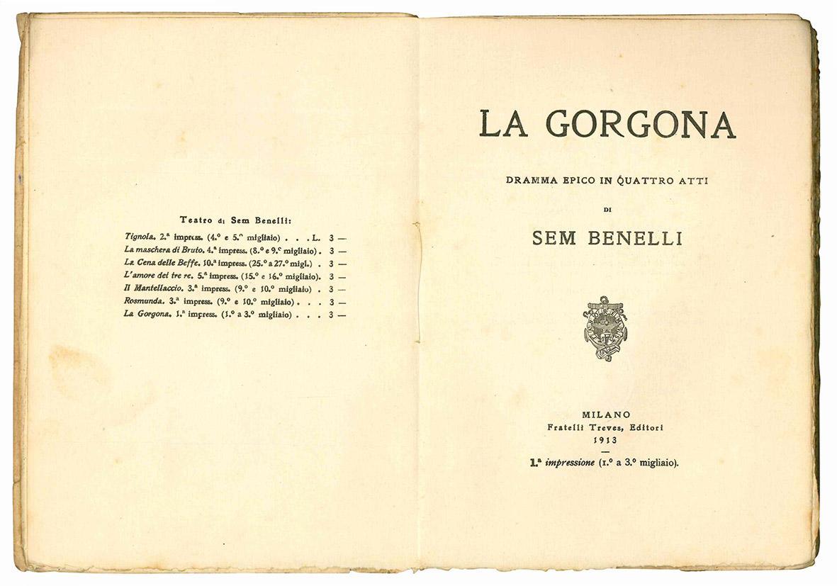 La Gorgona. Dramma epico in quattro atti. I° impressione