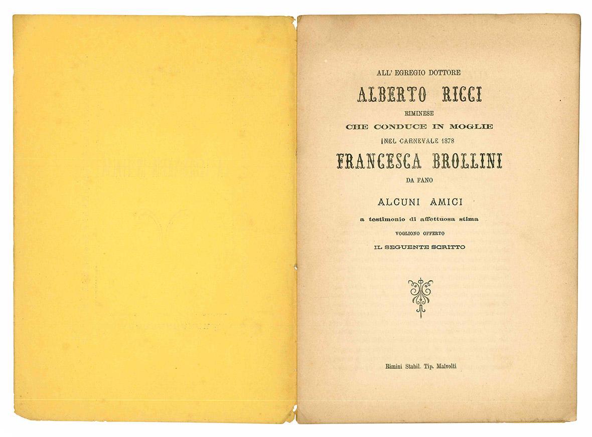 La tedescheria in Italia. All'egregio dottore Alberto Ricci riminese che conduce in moglie nel carnevale 1878 Francesca Brollini da Fano