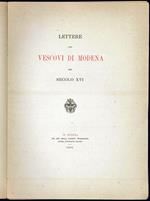 Lettere dei Vescovi di Modena del secolo XVI