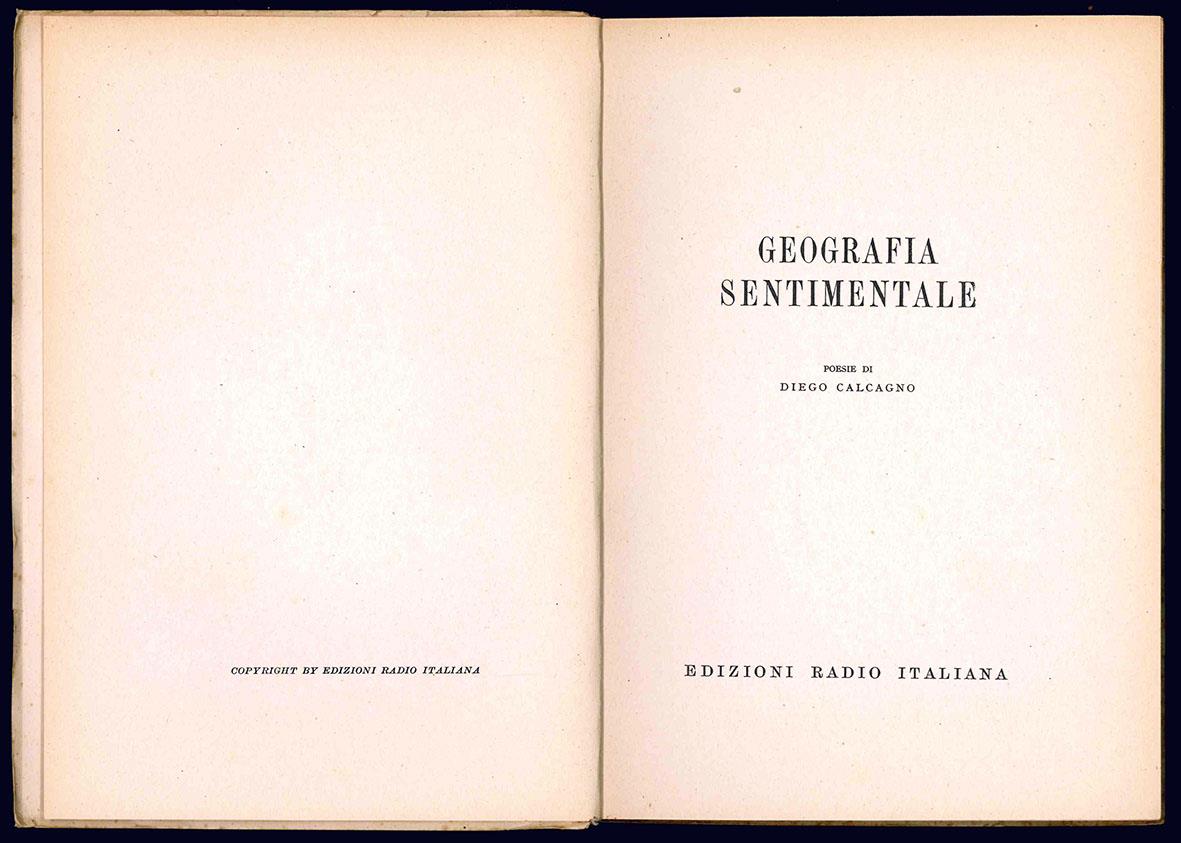 Geografia sentimentale. Poesie di Diego Calcagno