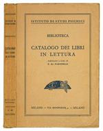 Catalogo dei libri in lettura. Istituto di studi psichici. Biblioteca