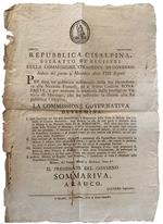 Estratto de' registri della Commissione straordin. di Governo. Seduta del giorno 5. Messidoro anno VIII. Repub