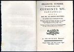 Orazione funebre in morte del papa Clemente XIV. Ganganelli detta dal sig. ab. Simone Mattzell già membro della Compagnia di Gesù. Predicatore attuale del Capitolo del Duomo di Friburgo negli Svizzeri alla presenza del Senato Sovrano della Repubblica