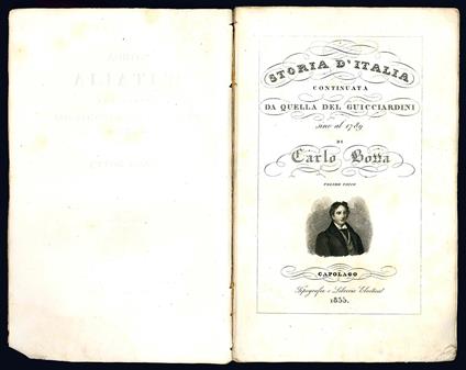 Storia d'Italia continuata da quella del Guicciardini sino al 1789 di Carlo Botta. Volume unico. Parte prima - Carlo Botta - copertina