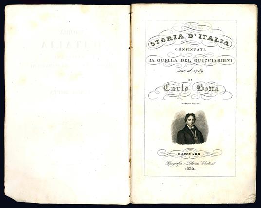 Storia d'Italia continuata da quella del Guicciardini sino al 1789 di Carlo Botta. Volume unico. Parte prima - Carlo Botta - copertina