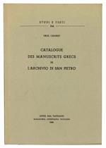 Catalogue des manuscrits grecs de l'Archivio di San Pietro