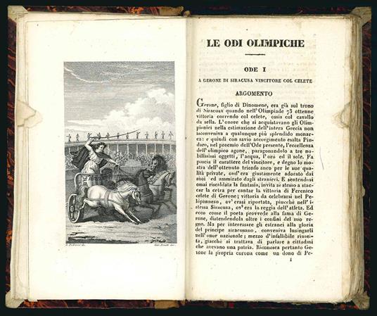Le odi di Pindaro traduzione di Giuseppe Borghi riveduta e corretta dal traduttore - Inni di Callimaco tradotti da Dionigi Strocchi - Pindaro - copertina
