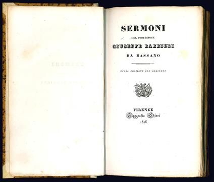 Sermoni. Terza edizione con aggiunte. (insieme con:) Le Stagioni. Libri quattro con varj componimenti relativi. Terza edizione con aggiunte - Giuseppe Barbieri - copertina