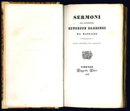 Sermoni. Terza edizione con aggiunte. (insieme con:) Le Stagioni. Libri quattro con varj componimenti relativi. Terza edizione con aggiunte - Giuseppe Barbieri - copertina