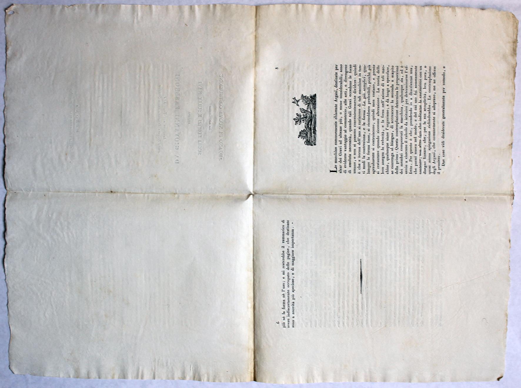 Argano di nuova costruzione da adoperarsi sugli edifizj e sulle navi ideato da Giovanni Fabbroni. Inserito nel Tomo XVI della Società Italiana delle Scienze