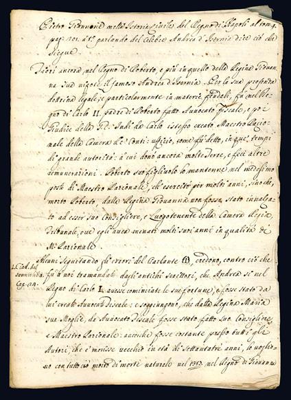 Estratto dalla Istoria civile del Regno di Napoli relativo alla vita di Andrea d'Isernia (metà XVIII secolo) - Pietro Giannone - copertina