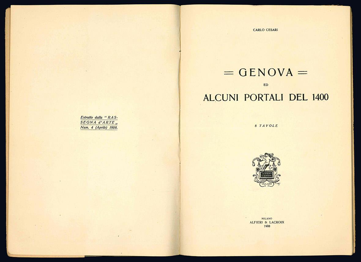 Genova ed alcuni portali del 1400. 8 tavole