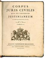 Corpus Juris Civilis quo jus universum Justinianeum comprehenditur. Tomus I (-II)