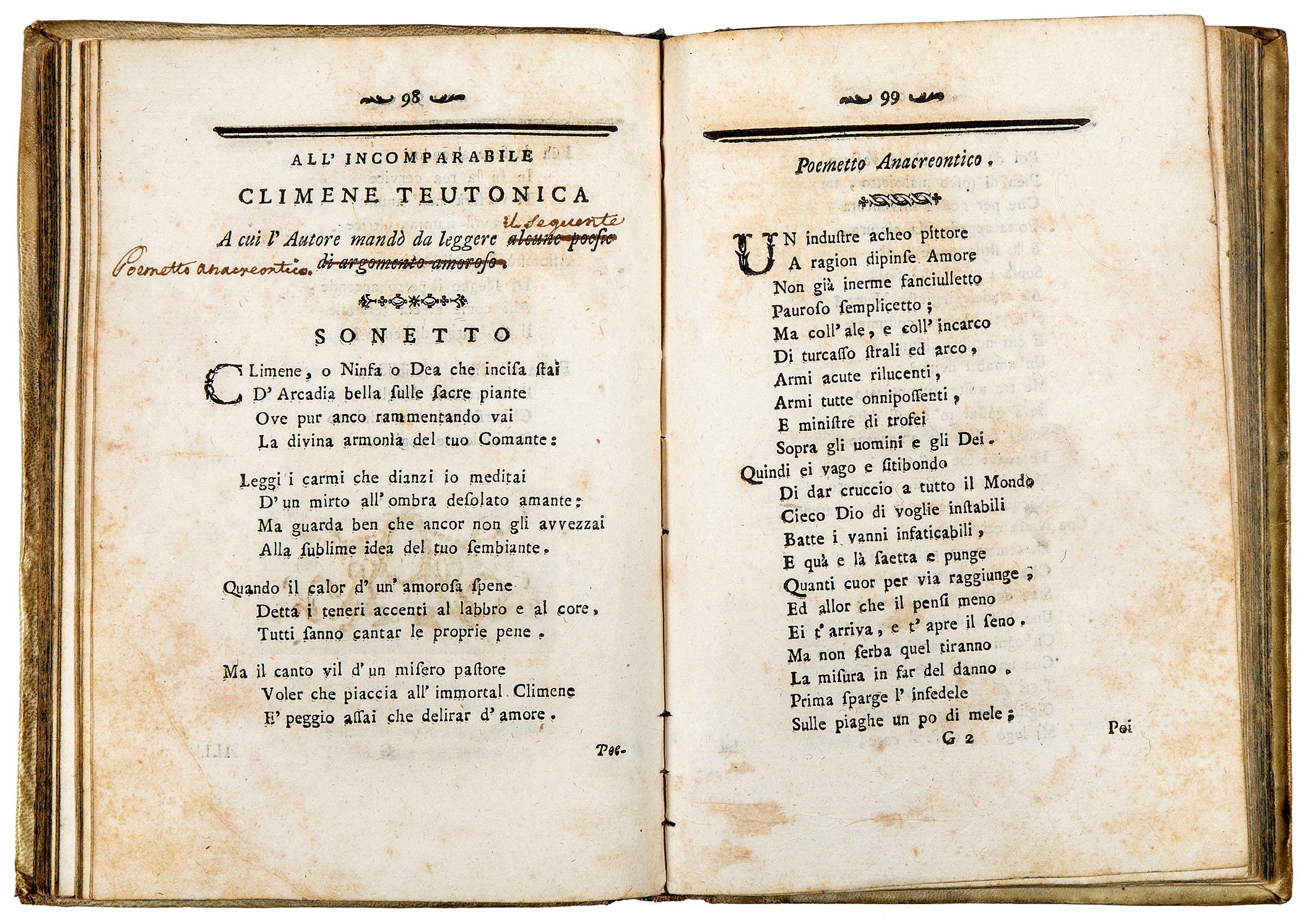 Saggio di poesie dell'abate Vincenzo Monti a sua eccellenza la signora marchesa Maria Maddalena Trotti Bevilacqua