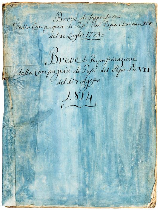 Clemens PP. XIV. Ad perpetuam rei memoriam. Dominus, ac Redemptor… Roma, 21 luglio 1773 [Datum Romae apud Sanctam Mariam Majorem sub annulo Piscator. die XXI. Julii MDCCLXXIII. Pontificatus nostri anno quinto] - copertina