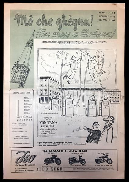 Mô che ghègna! (Un mese a Modena). Anno I° - N.1 Dicembre 1952 - Periodico Modenese - copertina