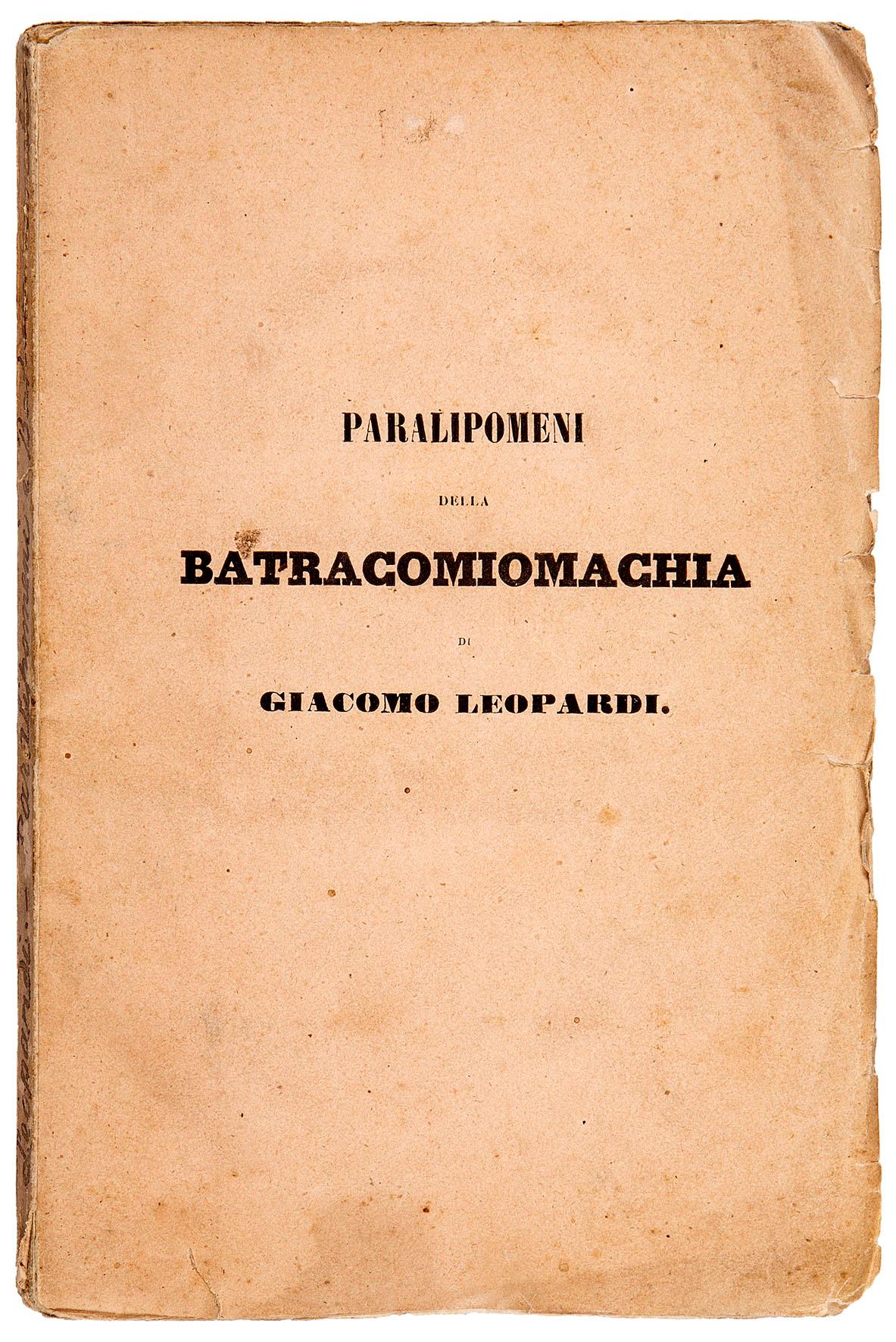 Paralipomeni della Batracomiomachia di Giacomo Leopardi