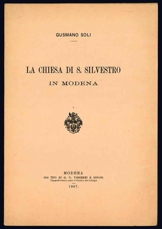 La chiesa di S. Silvestro in Modena - Gusmano Soli - copertina