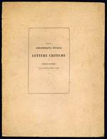 Sulla bibliografia d'Italia. Lettere critiche