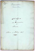 Sull'Algeria e sua colonozzazione. Memoria. Modena 4. Febbrajo 1847. Manoscritto autografo firmato in fine 