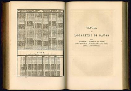 Manuale logaritmico-trigonometrico contente i logaritmi volgari o di Brigg di tutti i numeri fino a 108000 con sette decimali, i logaritmi di Gauss, i logaritmi delle funzioni trigonometriche di dieci in dieci secondi per i primi ed ultimi nove gradi - Heinrich Gottlieb Kohler - copertina