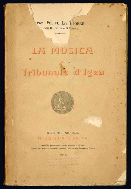 La musica al tribunale d'Igea - Felice La Torre - copertina