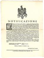 Notificazione del Duca di Modena circa le suppliche della Comunità di Finale