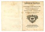 Dissertatio de canonibus poenitentialibus ... In Romano Sapientiae Archigymnasio Linguae Syro-Chaldaicae et de Sacris Christianis Professoris Ordinarii Publici
