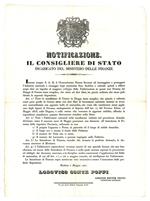 Notificazione del 1 Maggio 1847, con la quale si intendeva dare impulso alla fabbricazione dei drappi di cotone