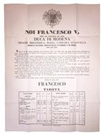 Decreto del 10 Agosto 1858, con il quale si procedeva alla riorganizzazione del sistema monetario