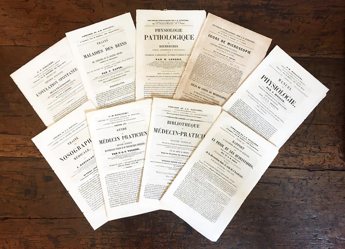 Raccolta di nove prospetti editoriali